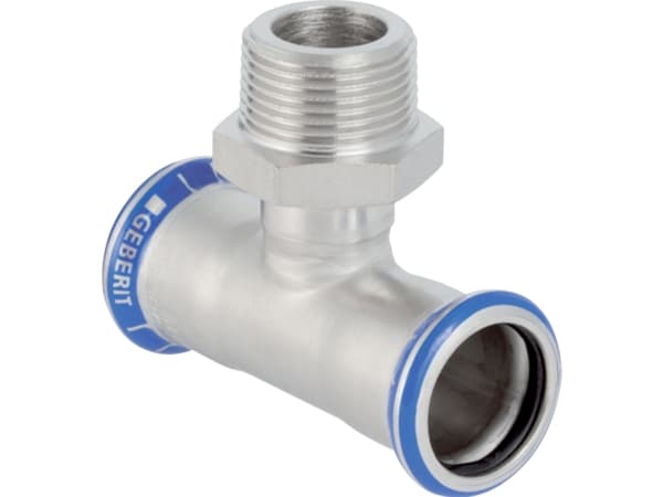 Mapress ruostumaton T-kappale ulkokierteellä: d=22 mm, R=3/4", d1=22 mm