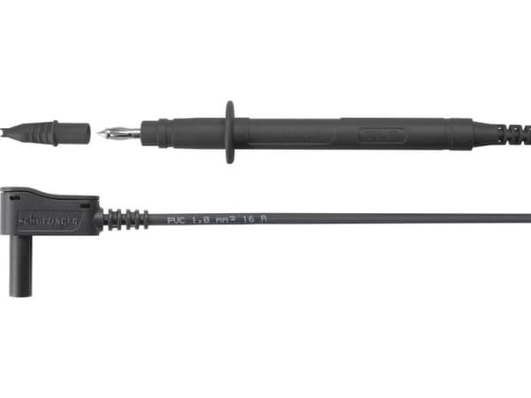 Schützinger SPL 7312 Ni / 1 / 100 / SW Turvatestausjohto [liitin 4 mm - testikärki] Musta 1 kpl
