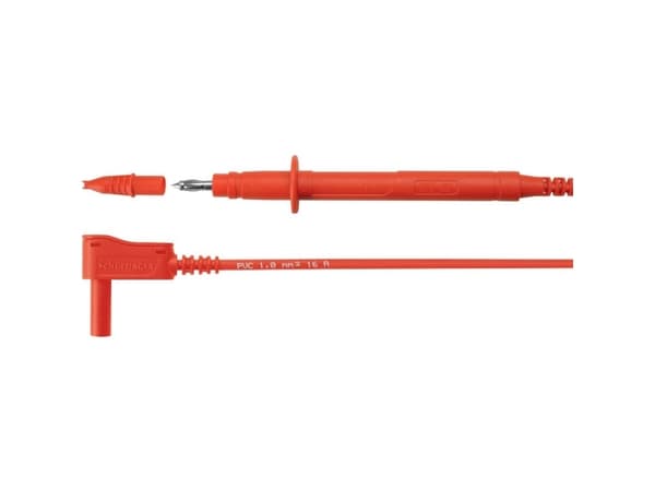 Schützinger SPL 7312 Ni / 1 / 100 / RT Sikkerhedsprøveledning Stik 4 mm Testspids Rød 1 stk