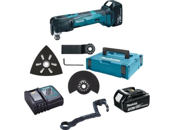 MAKITA MULTI-TOOL 18V 2 x 3,0Ah LI-ION + TILBEHØR + MAKPAC-ETESK