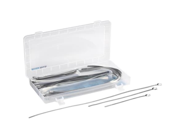 TRU COMPONENTS 1564900 Kaapelin sidontasortimentti 127 mm, 201 mm, 326 mm 4,6 mm Sølv 50 stk