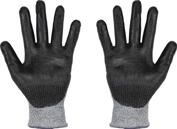 Toolcraft TO-5621610, Grå, blac, 2 stykker, EN 388, Polyester, Polyurethan, Syntetisk