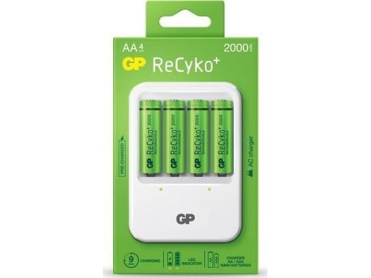 GP Batteries ReCyko PB420, Oppladbart batteri, AA, Nikkelmetallhydrid (NiMH), 1,2 V, 4 stykker, 2000 mAh