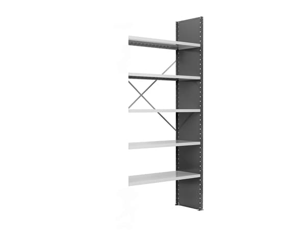 Lagerreol V06 Følgesektion 2100x600 mm Lukket / Galv