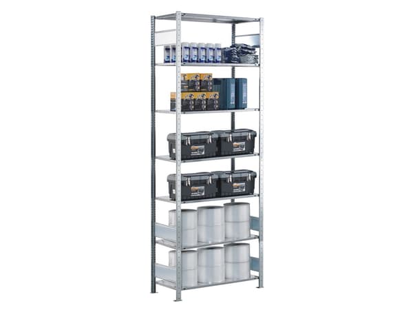 Startsektion Boltless lagerreol, bjælker 3000x750x600 150 kg/hylde