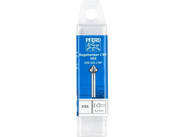 PFERD KES HSS DIN 335 C90° 4,3 25202100 Keglesænker 4.3 mm HSS 1 stk