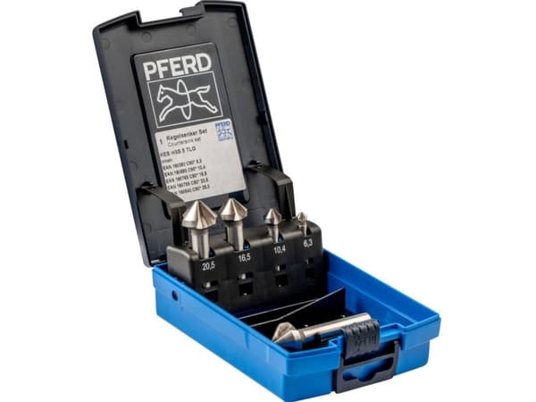 PFERD SET KES HSS DIN 335 C90° 5, Terästä, valurauta, Kirjometalli, Ruostumaton teräs, Alumiini, HSS-teräs