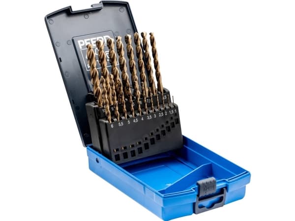 PFERD 25203703, Drill, Spiralborekrone, Legert stål, Rustfritt stål, 135°, Cobalt Alloy High-Speed Steel (HSS-E), Bronse