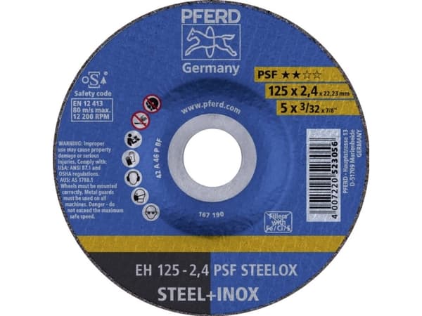 PFERD 61720326, 12,5 cm, 2,4 mm, 12200 RPM, 25 kpl
