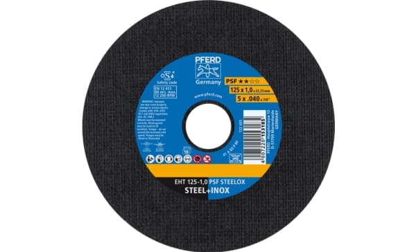 PFERD 61721110, Kutteskive, Blad metall, Rustfritt stål, Stål, Alle merker, 2,22 cm, 12,5 cm, Sort