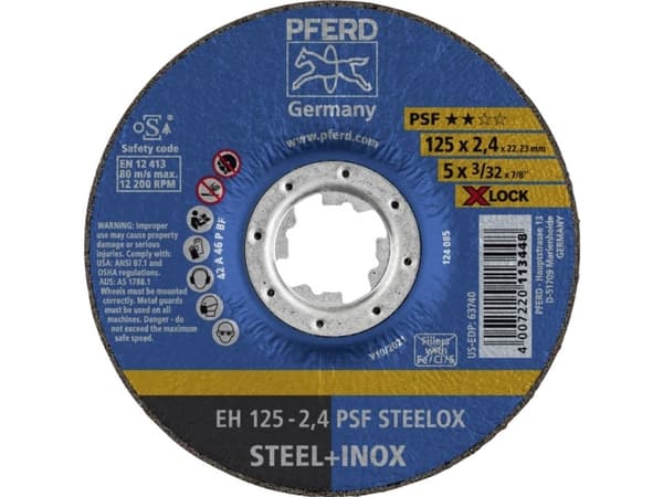 PFERD EH 125-2,4 PSF STEELOX/X-LOCK 61740125 Katkaisulaikka, offset 125 mm 25 kpl (61740125)