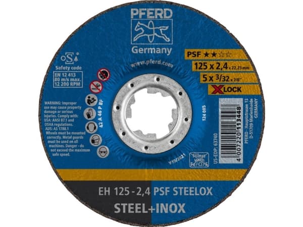 PFERD EH 125-2,4 PSF STEELOX/X-LOCK 61740125 Katkaisulaikka, offset 125 mm 25 kpl (61740125)