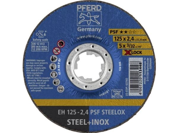 PFERD EH 125-2,4 PSF STEELOX/X-LOCK 61740125 Katkaisulaikka, offset 125 mm 25 kpl (61740125)