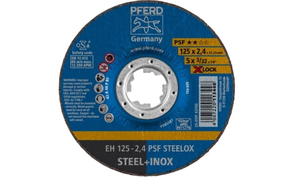 PFERD EH 125-2,4 PSF STEELOX/X-LOCK 61740125 Katkaisulaikka, offset 125 mm 25 kpl (61740125)
