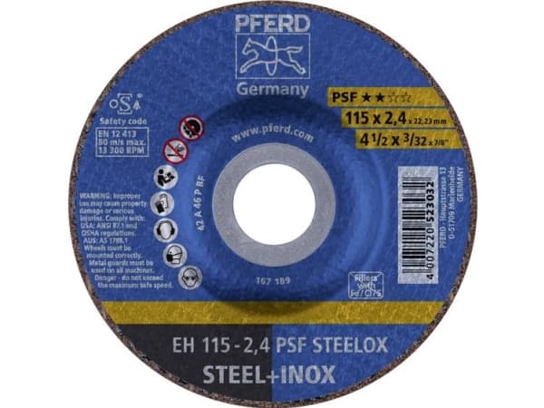PFERD EH 115-2,4 PSF STEELOX 61740326 Kapskiva krökt 115 mm 25 st (61740326)
