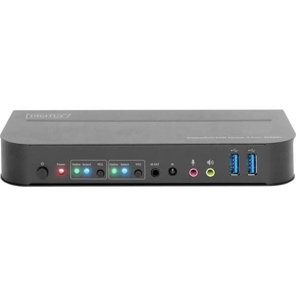Digitus DS-12850 2+2 Port KVM-switch Display-Port, HDMI Fjärrkontroll, Tangentbord 3840 x 2160 Pixel