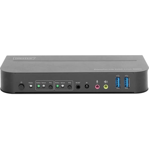 Digitus DS-12850 2+2 Port KVM-switch Display-Port, HDMI Fjärrkontroll, Tangentbord 3840 x 2160 Pixel