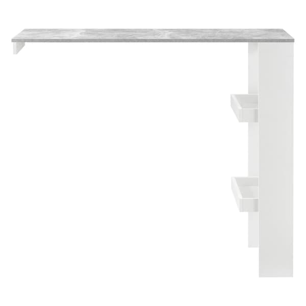 [en.casa] Vägghängt barbord Bromölla-med hylla-120x45x106cm-melaminbelagd spånskiva-svart-betongkänsla