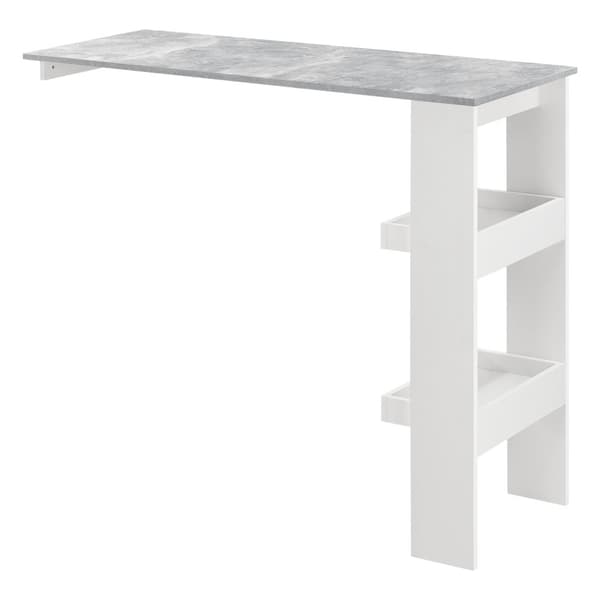 [en.casa] Vägghängt barbord Bromölla-med hylla-120x45x106cm-melaminbelagd spånskiva-svart-betongkänsla