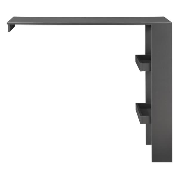 [en.casa] Vägghängt barbord Bromölla-med hylla-120x45x106cm-melaminbelagd spånskiva-mörkgrå