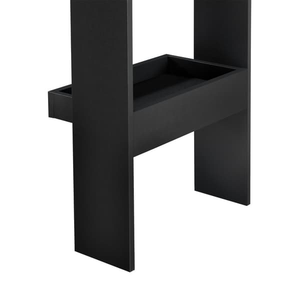 [en.casa] Vägghängt barbord Bromölla-med hylla-120x45x106cm-melaminbelagd spånskiva-svart-ekfärg