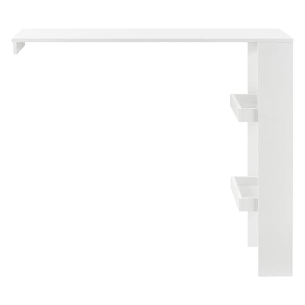[en.casa] Vägghängt barbord Bromölla-med hylla-120x45x106cm-melaminbelagd spånskiva-vit