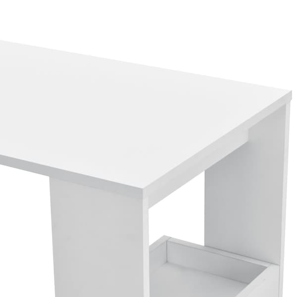 [en.casa] Vägghängt barbord Bromölla-med hylla-120x45x106cm-melaminbelagd spånskiva-vit