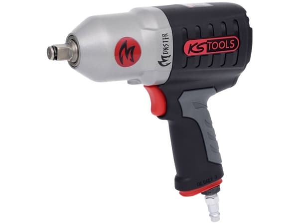 KS Tools MONSTER, Iskuväännin, Musta, Harmaa, Punainen, Hopea, Alumiini, 1/2", 7930 RPM, 931 Nm