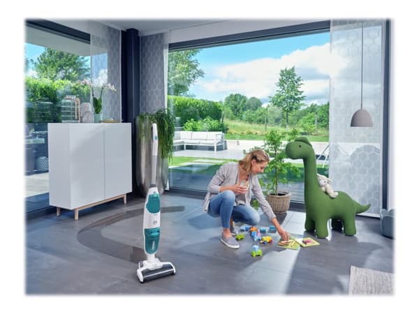 Leifheit Regulus Aqua PowerVac, Pussiton, Sininen, Harmaa, Valkoinen, Kuiva ja märkä, Vaahto, Suodatus, Paljas lattia, Kovat lattiapinnat, Rappusten