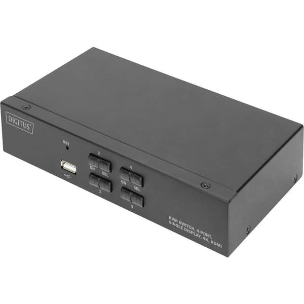 Digitus DS-12880 4+1 Port KVM-switch HDMI 3840 x 2160 Pixel Svart
