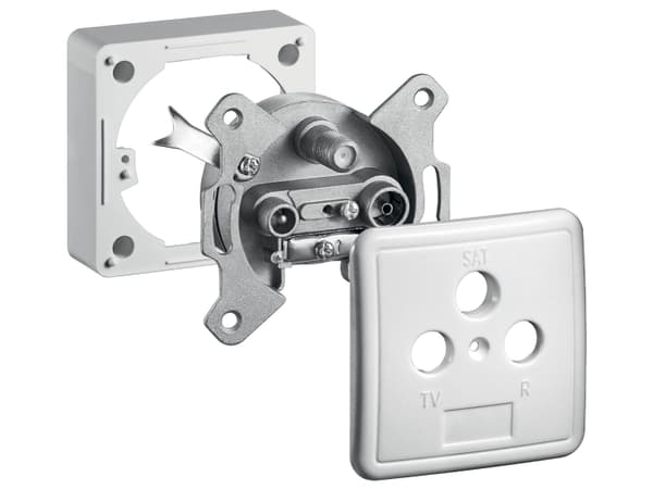Goobay 68852, TV + SAT, 2400 MHz, 3 dB, 75 O, Silver, Vit, Metall, Plast