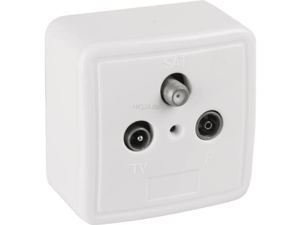 Goobay 68852, TV + SAT, 2400 MHz, 3 dB, 75 O, Silver, Vit, Metall, Plast