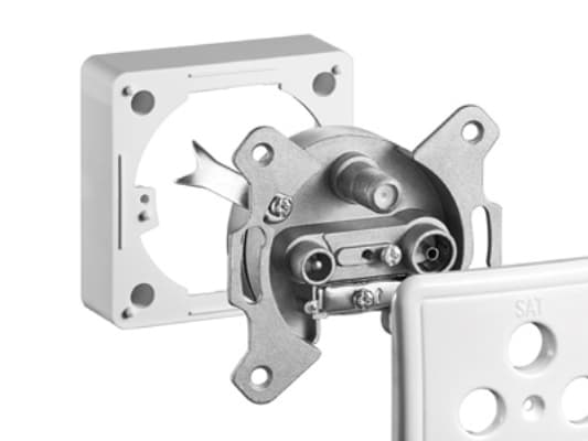 Goobay 68852, TV + SAT, 2400 MHz, 3 dB, 75 O, Silver, Vit, Metall, Plast