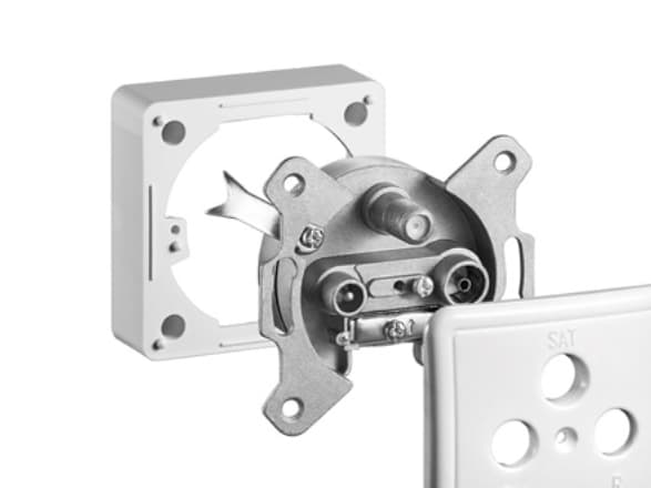 Goobay 68852, TV + SAT, 2400 MHz, 3 dB, 75 O, Silver, Vit, Metall, Plast Silver, Vit