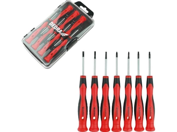 DEDRA Set of precision screwdrivers, 7 pcs, CrV steel