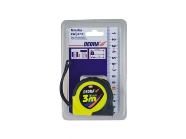 Dedra Tape measure with a lock and a hitch 5m/19mm rubber handle (M582)