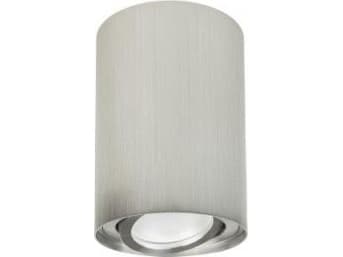 Maclean taklampe Spot utenpåliggende halogenarmatur GU10 MCE422 C/M, børstet kromfarge, 80x115mm, rund, aluminium