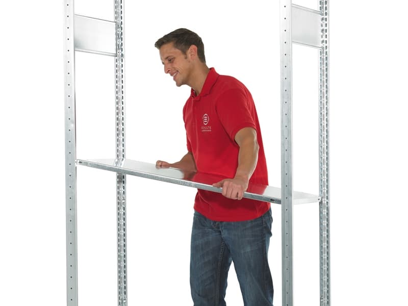 Hylla Boltless 750x400 mm 250 kg med hyllkrokar