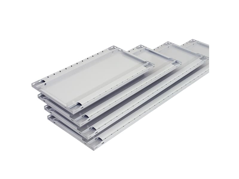 Hylla Boltless 750 x 400 mm 250 kg RAL7035 med hyllkrokar