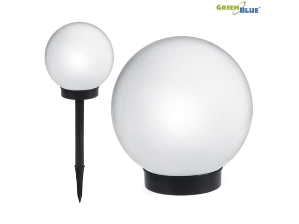 Grønnblå LED solenergi ball hagelampe GB123 hvit