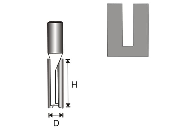 Dedra Double-flute long grooving cutter 8mm (07F031B)