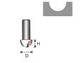 Miniatyrbilde 2 av 2: Dedra Fres for tre med hardmetallskjær R2mm Ø=3,97mm rillet halvsirkelformet - 07F061B