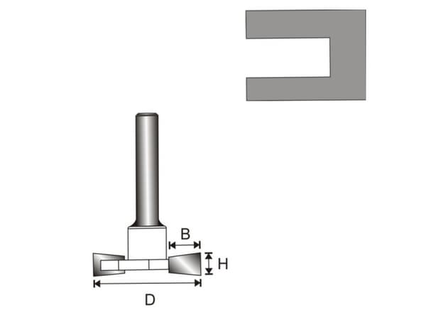 Dedra T-grooving trä fräs bits D12 32x6.35x9.4 - 07F122C