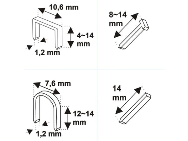 Dedra manuell møbelstiftemaskin 4 i 1 6-14 mm justerbar drivkraft (11Z003)