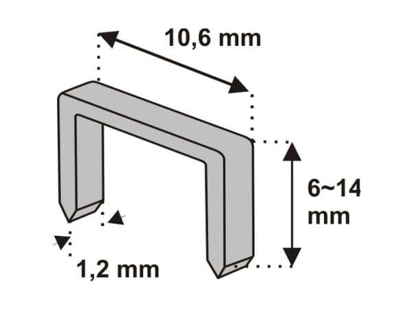 Dedra niitit 6mm 1000kpl D11 1.2x10.6mm - 11Z206
