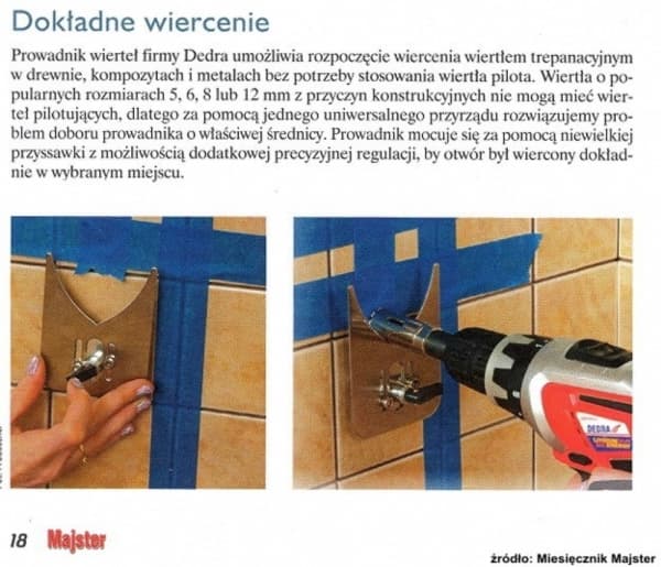 Dedra Guide for diamantbor 4-75mm, rustfri med sugekopp - DED1566