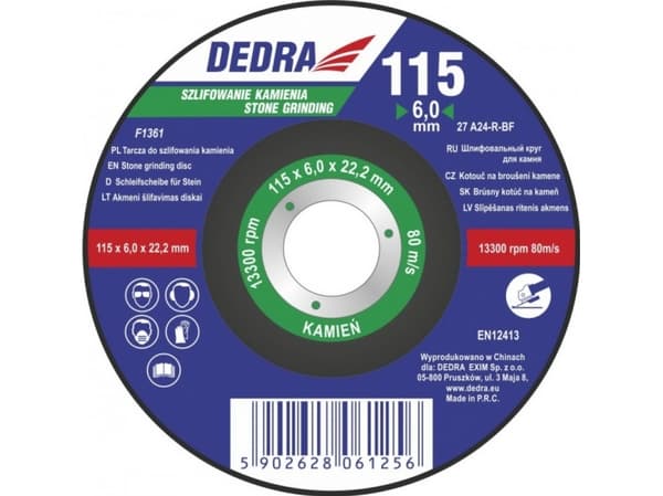 Dedra 125x6.0x22.2mm stenslipskiva - F1362