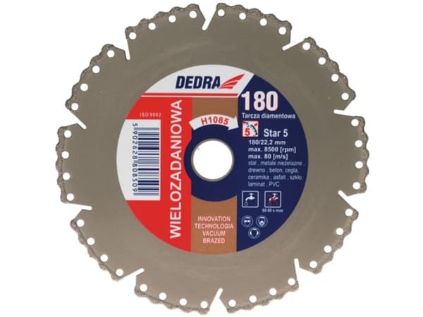 Dedra diamantblad VACUUM BRAZE 180x22,2mm - H1085
