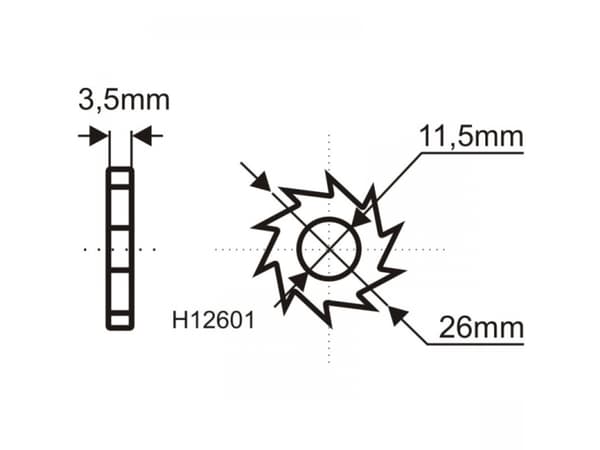 Dedra Jyrsintäkiekko 16 HM tähdellä maaliliimojen poistoon 135mm (H1260)