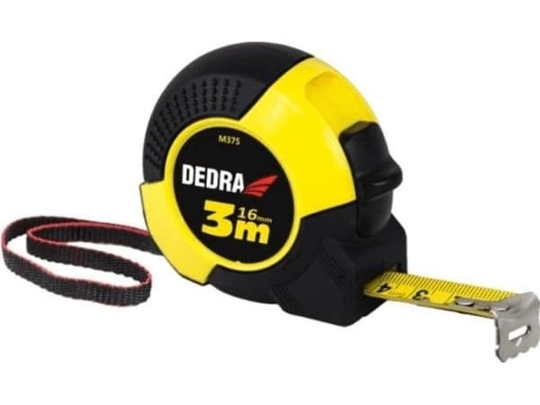Dedra Målebånd nylon gummi kasse 16mm 3m - M375P